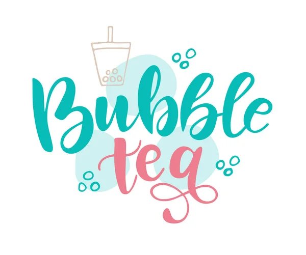 kabarcık çay harfleri, vektör illüstrasyonu 