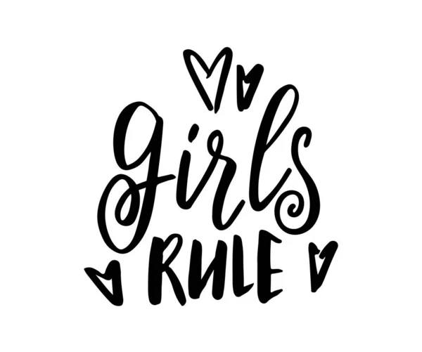 Mädchen Regeln Schrift Vektorillustration — Stockvektor