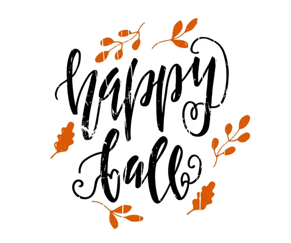 Mutlu sonbahar harfleri, vektör illüstrasyonu 