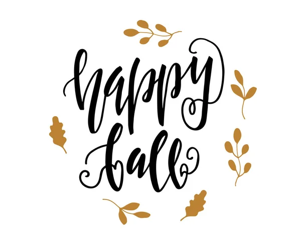 Mutlu sonbahar harfleri, vektör illüstrasyonu 