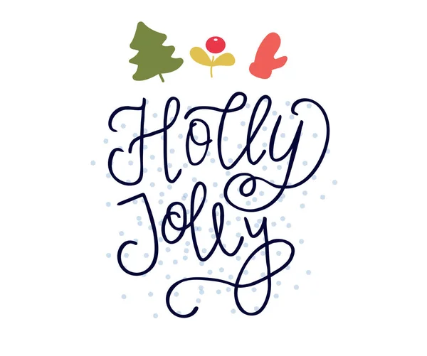Holly Jolly Schriftzug Vektorillustration — Stockvektor
