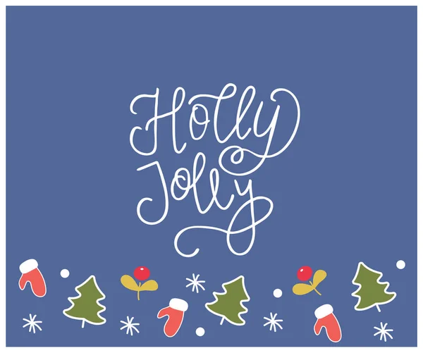 Holly Jolly harfleri, vektör illüstrasyonu 