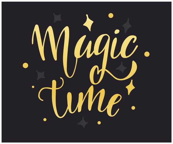 Magic Time Lettering Vector Illustration — Stock Vector