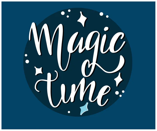 Magic Time Lettering Vector Illustration — Stock Vector