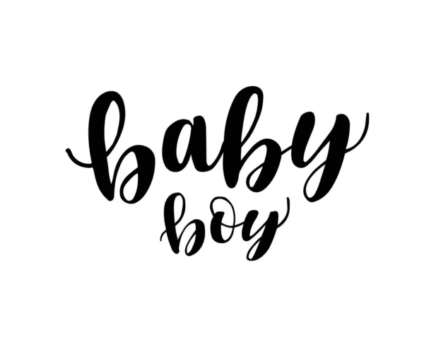 Baby Boy Lettering Vector Illustration — Stock Vector