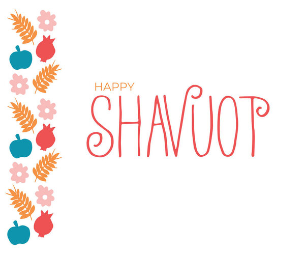 Happy Shavuot Lettering Vector Illustration Stock Vector