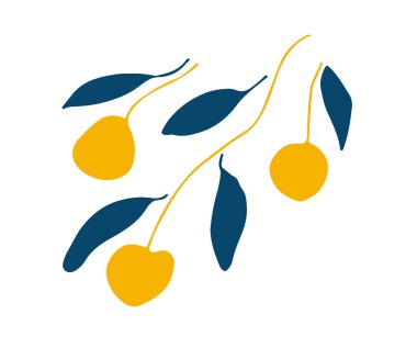 beyaz vektör illüstrasyonunda kirazlar