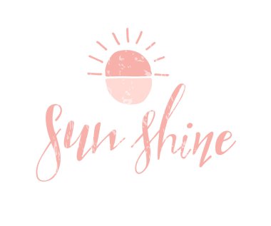  Güneş ışığı yazılı vektör çizimi