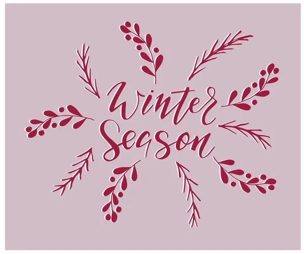  kış sezonu kart vektör illüstrasyonu