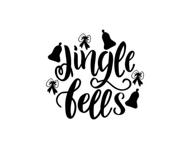 Jingle bells metin, vektör illüstrasyon  