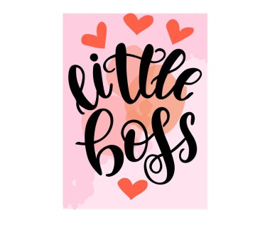 Küçük patron metni, vektör illüstrasyonu  