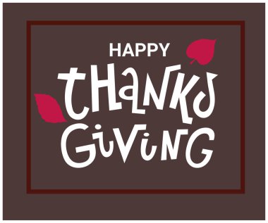 Mutlu Şükran Günü metinleri, vektör illüstrasyonları 