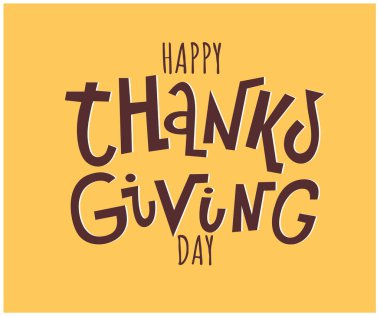 Mutlu Şükran Günü metinleri, vektör illüstrasyonları 