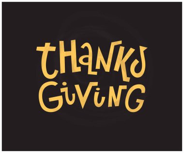 Mutlu Şükran Günü metinleri, vektör illüstrasyonları 