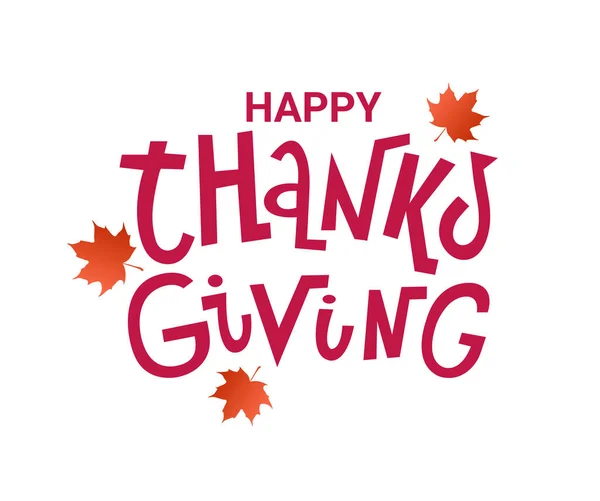 Joyeux Thanksgiving Jour Texte Sur Fond Blanc Illustration Vectorielle — Image vectorielle