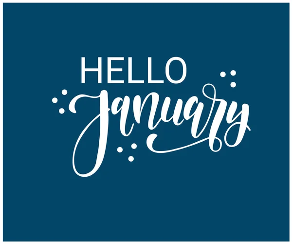 Merhaba Ocak metni, vektör illüstrasyonu  