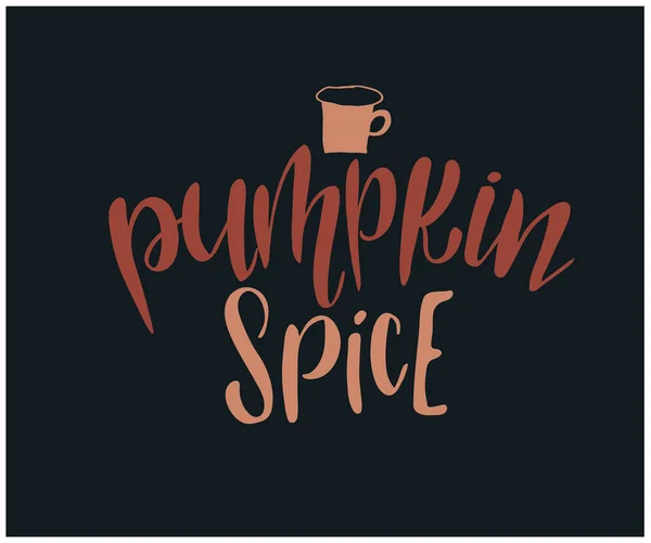 balkabağı baharat metni, vektör illüstrasyonu  