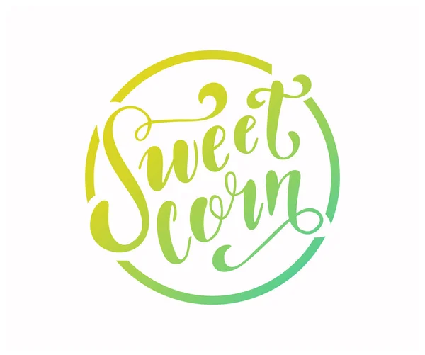 Sweet Corn Text White Background Vector Illustration — Stock Vector