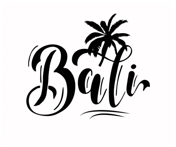 beyaz arkaplan üzerindeki bali metni, vektör illüstrasyonu 