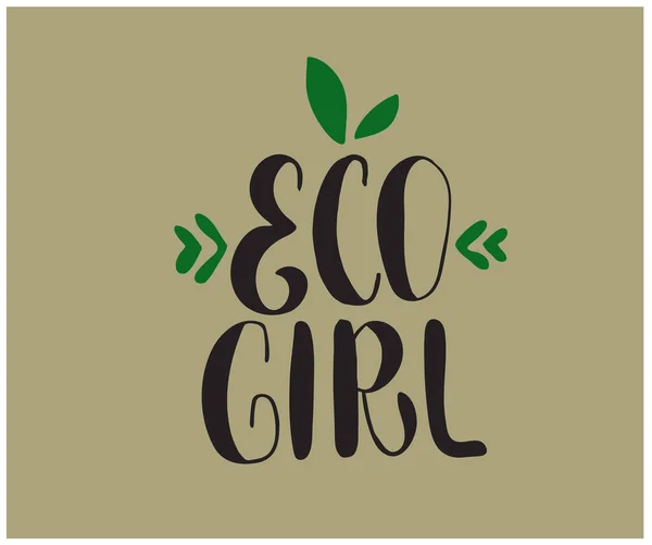 Eco Girl Texto Ilustración Vectorial — Archivo Imágenes Vectoriales