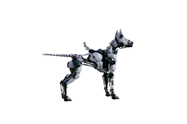Cyborg Σκυλί Διάφορες Στάσεις Για Χρήση Ενός Κολάζ Cyborg Σκυλί — Φωτογραφία Αρχείου