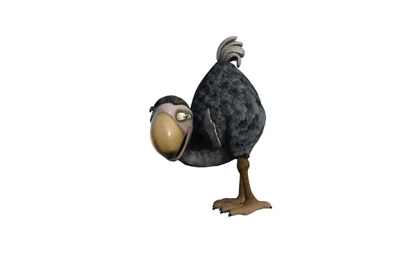 Funny Cartoon Character Vulture Baby Isolated White Background Figure Clip — Stock Photo, Image