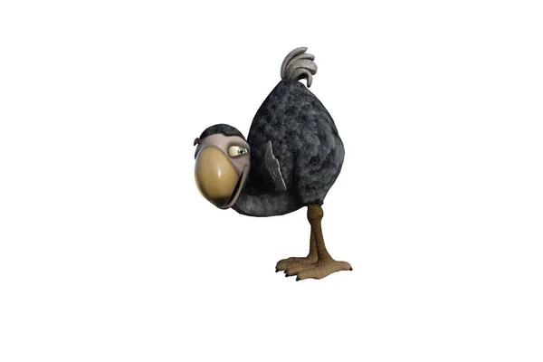 Funny Cartoon Character Vulture Baby Isolated White Background Figure Clip — Φωτογραφία Αρχείου