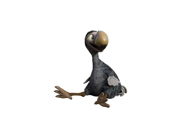 Funny Cartoon Character Vulture Baby Isolated White Background Figure Clip — Stockfoto