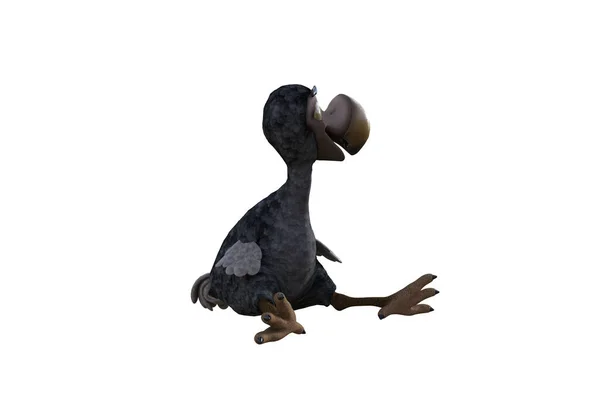 Funny Cartoon Character Vulture Baby Isolated White Background Figure Clip — Stockfoto