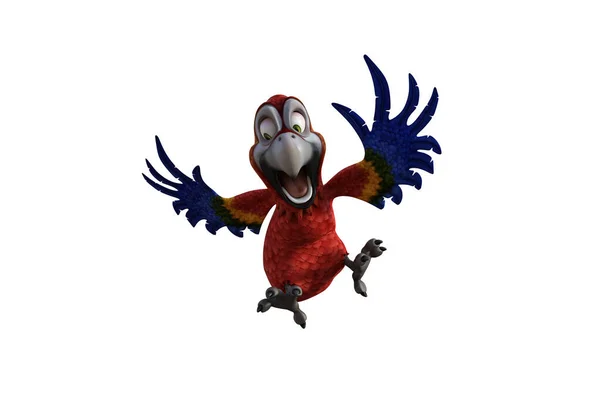 Lustige Papagei Cartoon Figur Isoliert Auf Weißem Hintergrund Figur Clip — Stockfoto