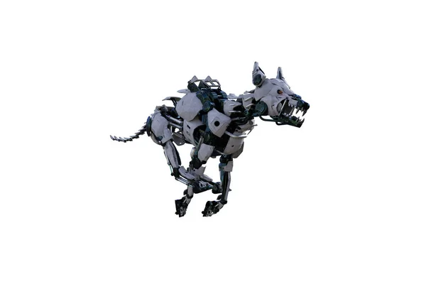 Cyborg Σκυλί Διαφορετικές Στάσεις Για Χρήση Ενός Κολάζ Απόδοση Εικόνα — Φωτογραφία Αρχείου