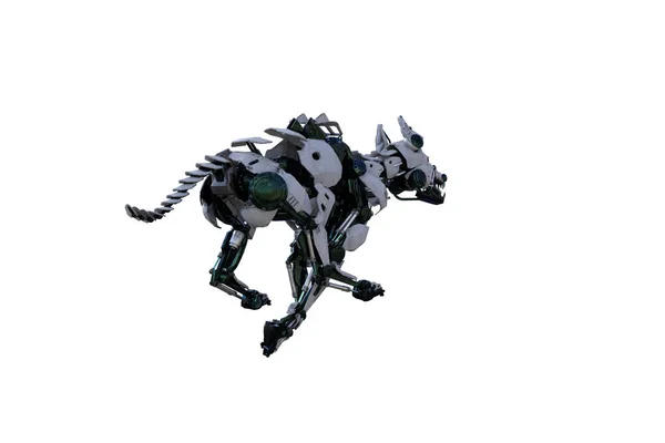 Cyborg Hund Mit Verschiedenen Posen Für Die Verwendung Einer Collage — Stockfoto