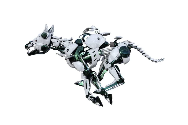 Cyborg Perro Con Diferentes Poses Para Uso Collage Representación Ilustración —  Fotos de Stock