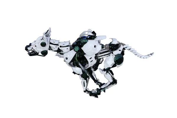 Cyborg Σκυλί Διαφορετικές Στάσεις Για Χρήση Ενός Κολάζ Απόδοση Εικόνα — Φωτογραφία Αρχείου