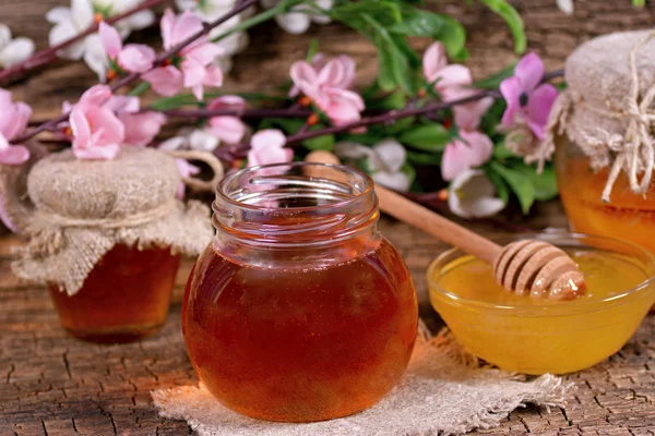 Honey in a jar Stock Photo