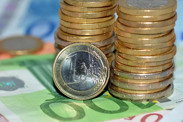 Euro coin close-up on a background — Stock Photo, Image