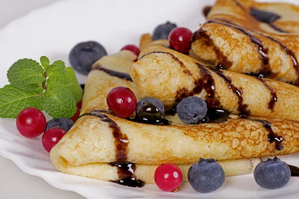 Pancakes with blueberries Stock Picture