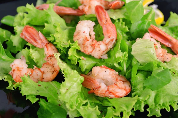 Lettuce with shrimps — Stock Photo, Image