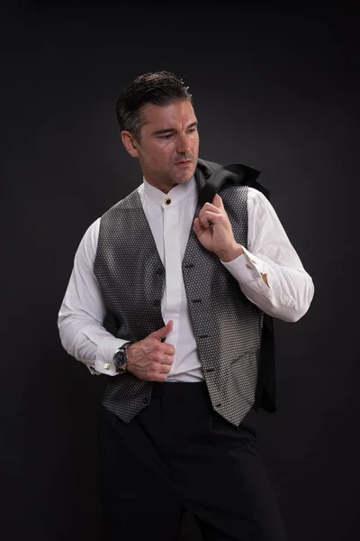 Sexy Gentleman Poses Photo — Stock Photo, Image