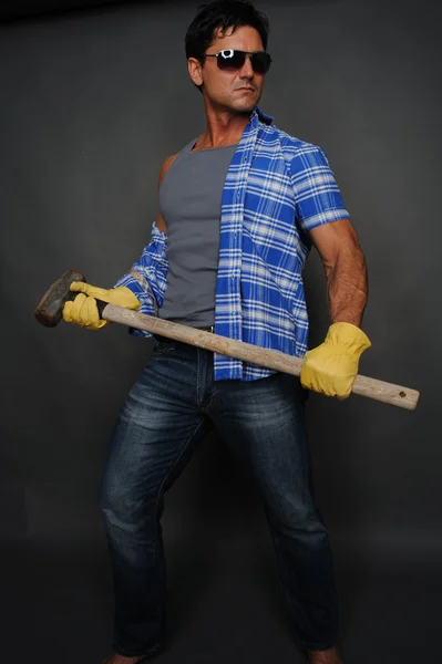 Sexy construção homem — Fotografia de Stock