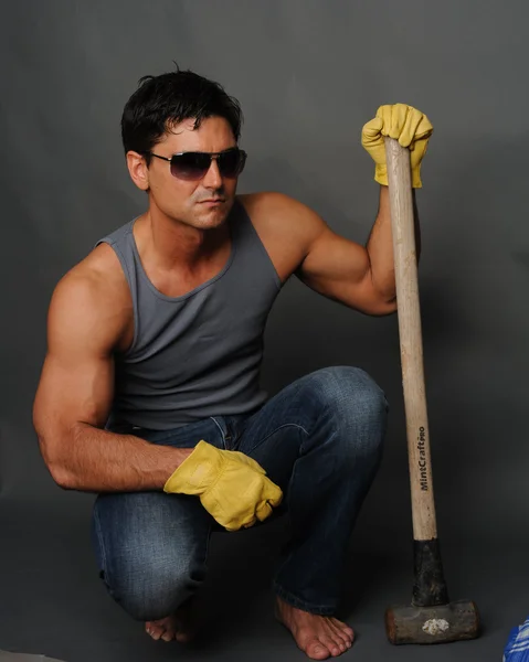 Sexy construction man — Stock Photo, Image