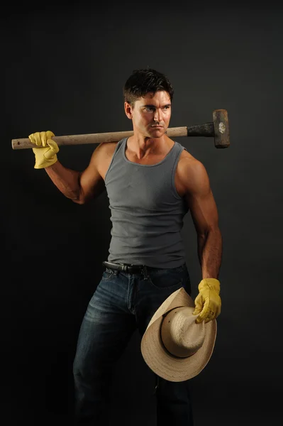 Sexy construction man — Stock Photo, Image