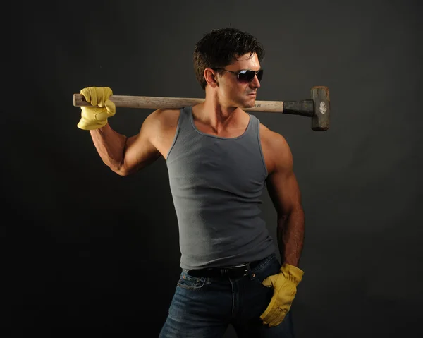 Sexy construction man — Stock Photo, Image