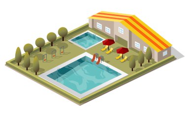 Vektör izometrik Yüzme Havuzu