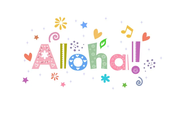 Aloha Mensaje de saludo — Vector de stock