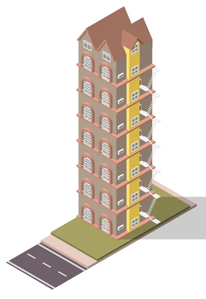 Vektor isometrische Wohnungen Wohnung — Stockvektor