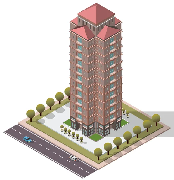 Vector Apartamento de Pisos Isométricos — Archivo Imágenes Vectoriales