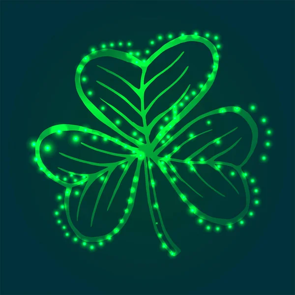 Shamrock luminoso. St. Patricks Dia ilustração vetorial. —  Vetores de Stock