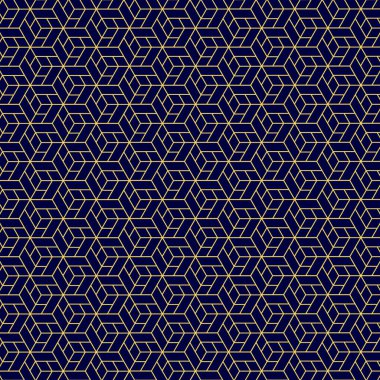  Lükslü altın soyut geometrik desen koyu mavi arka planda