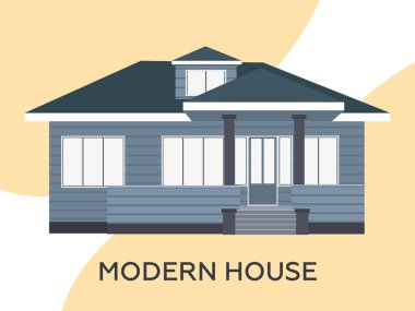  Güzel, modern bir kulübenin vektör çizimi